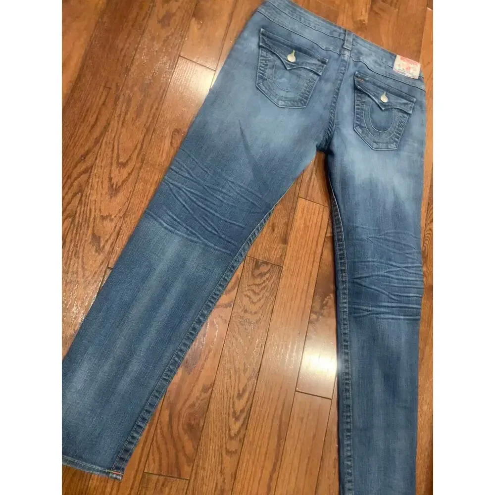 True Religion USA Jeans 32 Straight Y2K‎ Distressed Denim